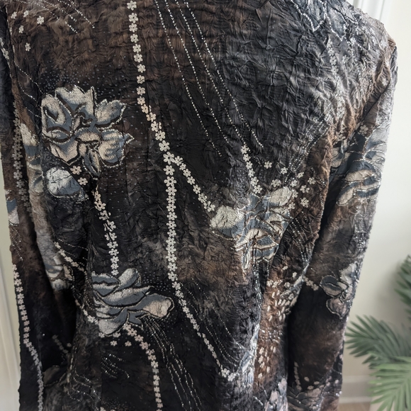 Frank Lyman Design Black and Brown Floral Jacket - Picture 2 of 3